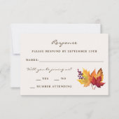 Hochzeit im Herbst-Antwortkarte für Herbst RSVP Karte (Vorderseite)
