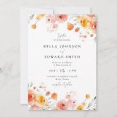 Hochzeit im Herbst Aquarellblume Einladung (Vorderseite)