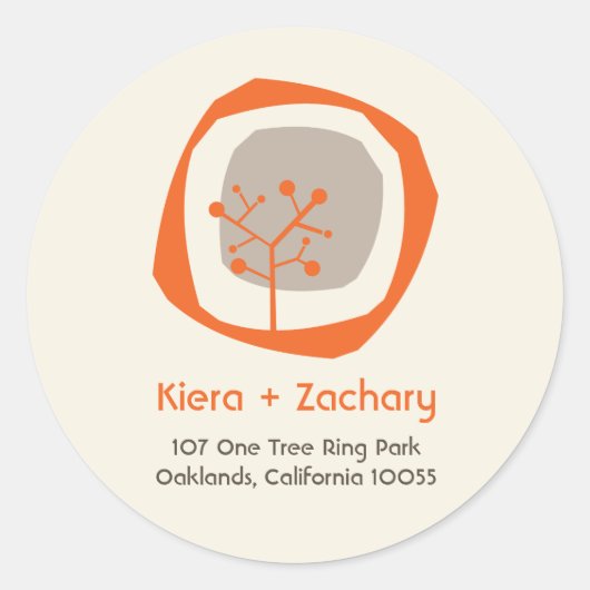 Hochzeit im Herbst-Aufkleber für Herbst-Waldbaum Runder Aufkleber (Vorderseite)