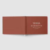 Hochzeit im Herbst aus rustikalem Monogramm Terrak Gästebuch (Voll)
