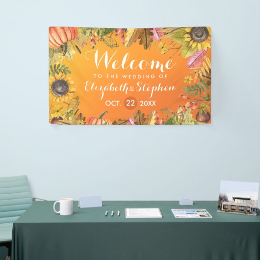 Hochzeit im Herbst Begrüßung Herbstmaple Blätter P Banner (Messeveranstaltung)