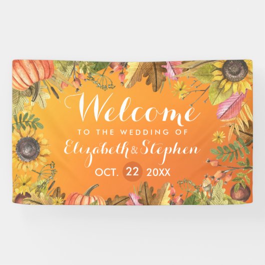 Hochzeit im Herbst Begrüßung Herbstmaple Blätter P Banner (Horizontal)