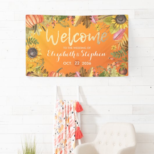 Hochzeit im Herbst Begrüßung Herbstmaple Blätter P Banner (Insitu)