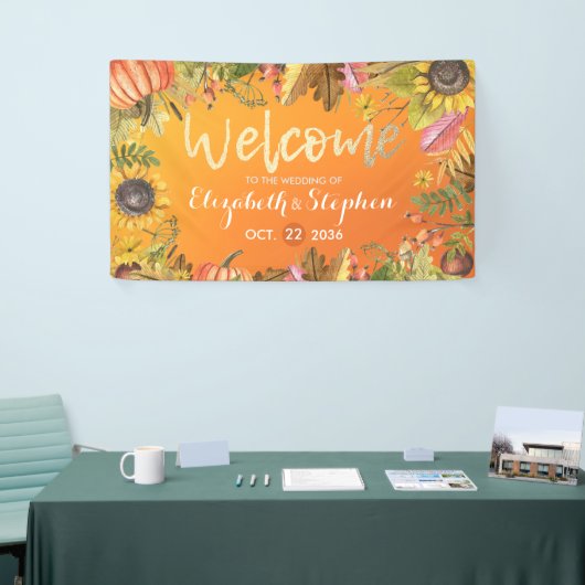 Hochzeit im Herbst Begrüßung Herbstmaple Blätter P Banner (Messeveranstaltung)