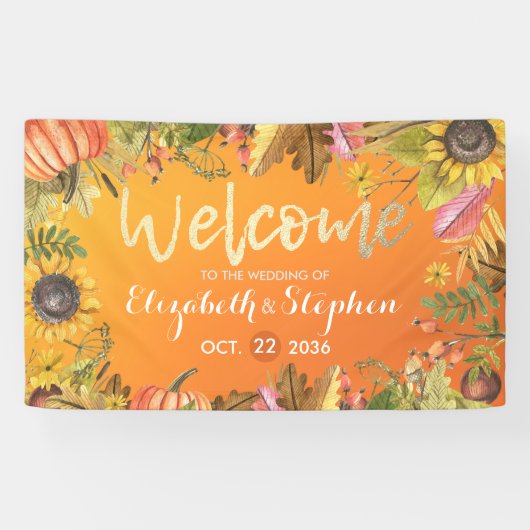 Hochzeit im Herbst Begrüßung Herbstmaple Blätter P Banner (Horizontal)
