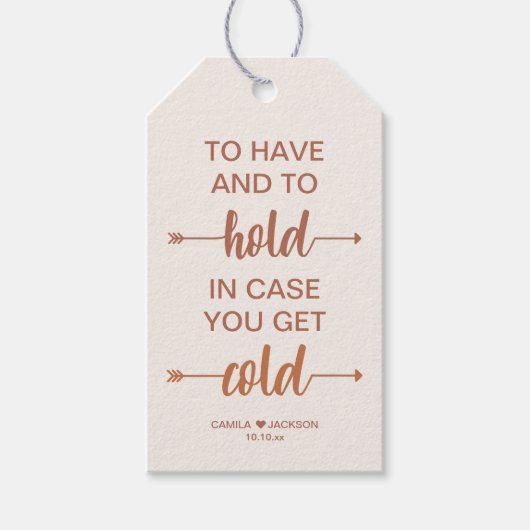 Hochzeit im Herbst Blanket Gefallen Geschenkanhänger (Vorderseite)