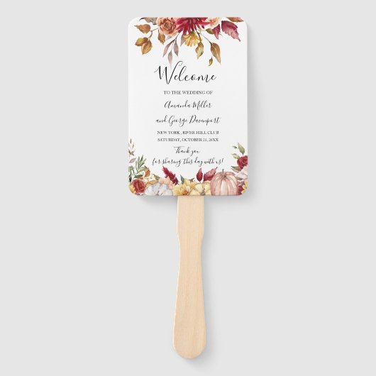 Hochzeit im Herbst Blumenprogrammfan Fächer (Vorderseite)