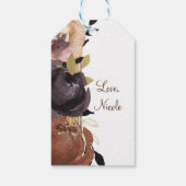 Hochzeit im Herbst Bold Glam Blume Moderne Blumeng Geschenkanhänger (Rückseite)