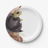 Hochzeit im Herbst Bold Glam Blume Moderne Blumenw Pappteller (Vorderseite)