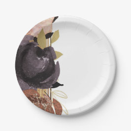 Hochzeit im Herbst Bold Glam Blume Moderne Blumenw Pappteller