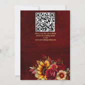 Hochzeit im Herbst bordeauxfarbene Rose Gelbe Sonn Einladung (Rückseite)