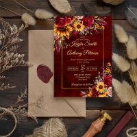 Hochzeit im Herbst bordeauxfarbene Rose Gelbe Sonn