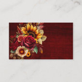 Hochzeit im Herbst bordeauxfarbene Rose Gelbe Sonn Platzkarte (Rückseite)