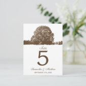 Hochzeit im Herbst Brown Oak Tree Tischnummer (Stehend Vorderseite)