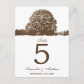 Hochzeit im Herbst Brown Oak Tree Tischnummer (Vorderseite)