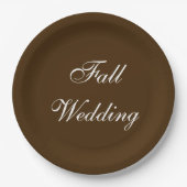 Hochzeit im Herbst Brown Rich Deep Rustic Farbe Pappteller (Vorderseite)