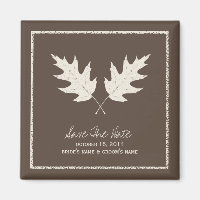 Hochzeit im Herbst Brown Save the Date Eichenfrüch