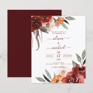 Hochzeit im Herbst Burgund Floral
