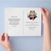 Hochzeit im Herbst Burgund Floral Weine Barrel Flyer (Hand)