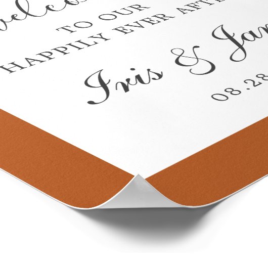 Hochzeit im Herbst Burnt Orange Rust Floral Arch W Poster (Ecke)