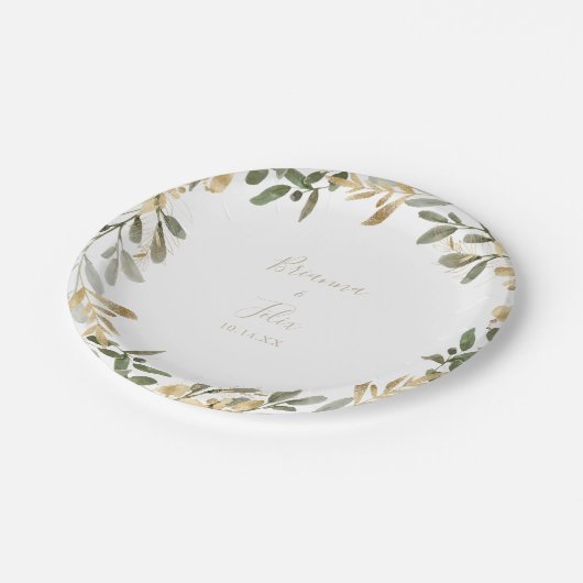 Hochzeit im Herbst Cake Paper Plate Pappteller (Schrägansicht)