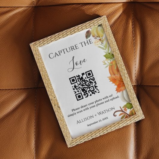 Hochzeit im Herbst Capture Liebe QR Code Hochzeit Poster