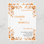 Hochzeit im Herbst Cooper & Rebecca Einladungskart Einladung (Vorne/Hinten)