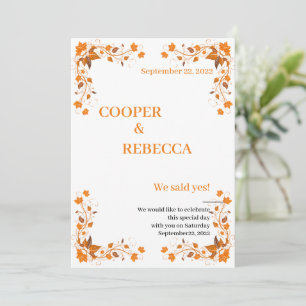 Hochzeit im Herbst Cooper & Rebecca Einladungskart Einladung