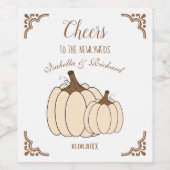 Hochzeit im Herbst Creamy Pumpkins Weinetiketten Weinetikett (Einzelnes Label)