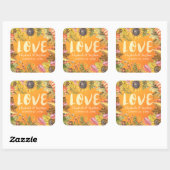 Hochzeit im Herbst Danke Autumn Maple Blätter Pump Quadratischer Aufkleber (Blatt)