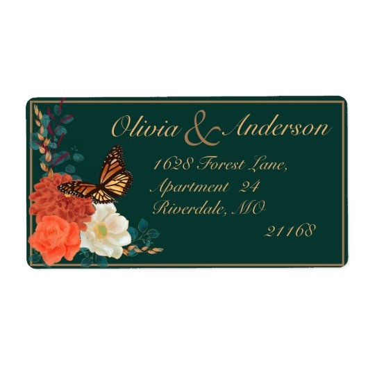 Hochzeit im Herbst Dark Green Floral Monarch Butte (Vorne)