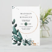 Hochzeit im Herbst 🍂 Deep Blue Floral Elegante 💙 Einladung (Stehend Vorderseite)