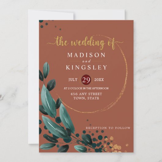 Hochzeit im Herbst 🍂 Deep Blue Floral Elegante 💙 Einladung (Vorderseite)