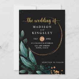 Hochzeit im Herbst 🍂 Deep Blue Floral Elegante 💙 Einladung