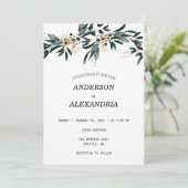 Hochzeit im Herbst 🍂 Deep Blue Floral Elegante 💙 Einladung (Stehend Vorderseite)