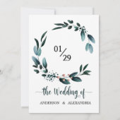 Hochzeit im Herbst 🍂 Deep Blue Floral Elegante 💙 Einladung (Rückseite)