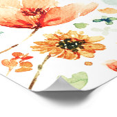 Hochzeit im Herbst der Aquarellfarben Begrüßungsze Poster (Ecke)