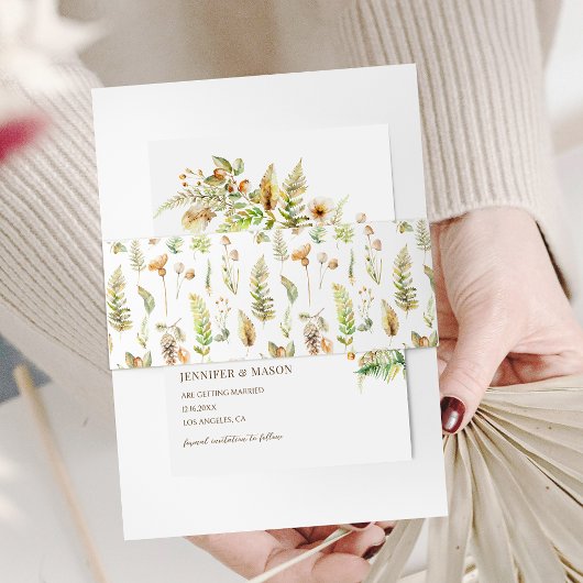 Hochzeit im Herbst der Blätter für Herbstwald Einladungsbanderole