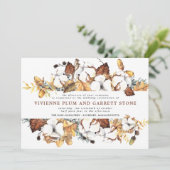 Hochzeit im Herbst der Blätter "Weiße Flora und Go Einladung (Stehend Vorderseite)