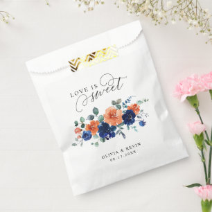 Hochzeit im Herbst der Blume für den Navy Burnt Or Geschenktütchen