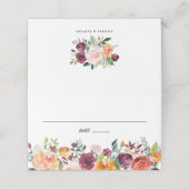 Hochzeit im Herbst der Blumengärten Platzkarte (Außenseite Aufgefaltet)