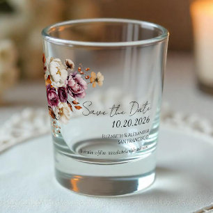 Hochzeit im Herbst der Burgund-Floral Schnapsglas