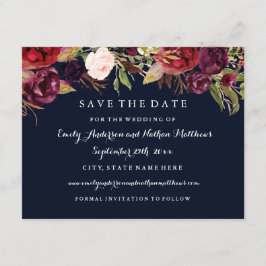 Hochzeit im Herbst der burgundischen Marine Save t Save The Date