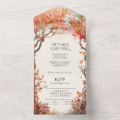Hochzeit im Herbst der Herbstbaumen All In One Einladung (Innen Boden)