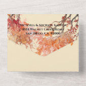 Hochzeit im Herbst der Herbstbaumen All In One Einladung (Rückseite)