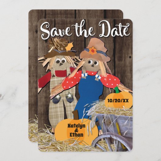 Hochzeit im Herbst der Herbstmarken Save The Date (Vorne/Hinten)