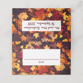 Hochzeit im Herbst der Herbstverläufe Platzkarte (Außenseite Aufgefaltet)