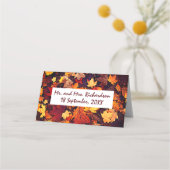 Hochzeit im Herbst der Herbstverläufe Platzkarte (Rückseite)