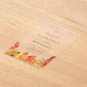 Hochzeit im Herbst der Herbstwälder Acryleinladungen (Ablage )