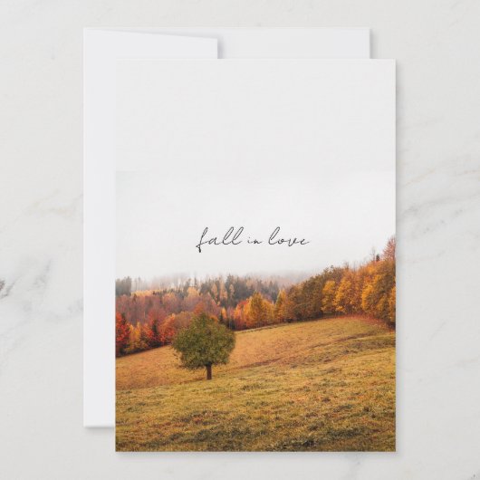 Hochzeit im Herbst der Herbstwälder Einladung (Rückseite)